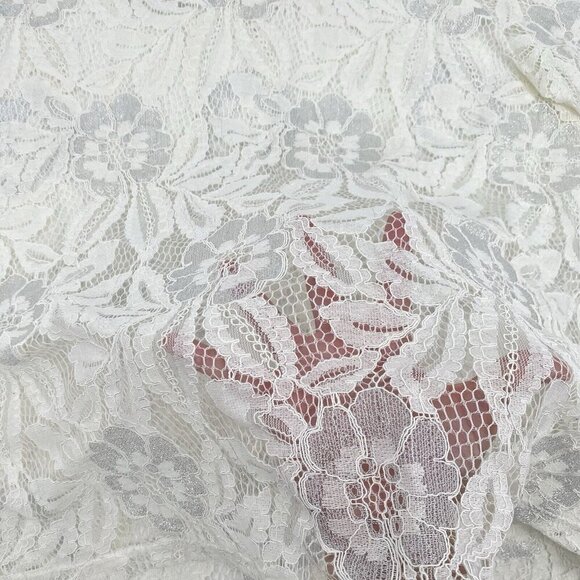 Cato EST 1946 Size L White Lace Metallic Accent Sheer Long Sleeve Blouse NWT - Picture 5 of 10